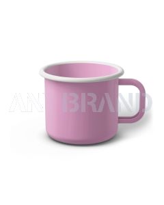 Emaille Tasse 8 cm pink, weißer Rand, Innenfarbe pink, (Klassiker)