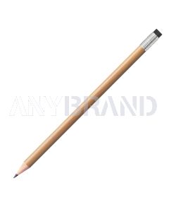 Staedtler Bleistift natur, rund mit silberner Zwinge und schwarzem Radiertip