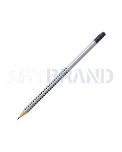 Faber-Castell GRIP 2001 Bleistift mit Radiertip in silber