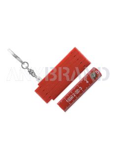 Mini Zollstock Schlüsselanhänger aus Kunststoff 0,5 m in dunkelrot