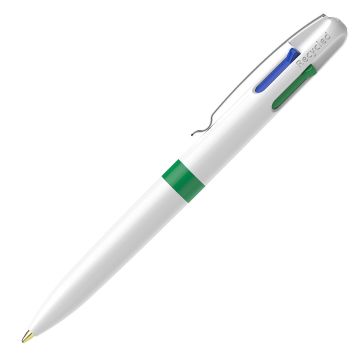Schneider Take 4 Promo Vier-Schreibfarben Kugelschreiber weiß / grün