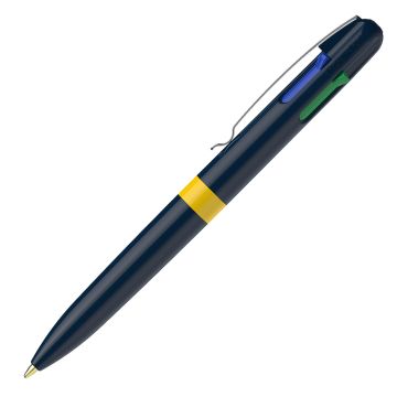 Schneider Take 4 Promo Vier-Schreibfarben Kugelschreiber blau / gelb