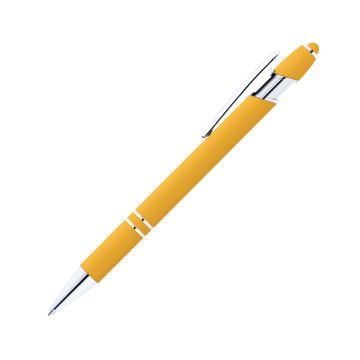 Alpha Rainbow Soft Touch Kugelschreiber mit farbigem Stylus gelb