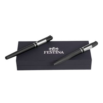 FESTINA Set Classicals Black Edition Silver (kugelschreiber & tintenroller)