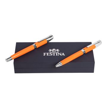 FESTINA Set Classicals Chrome Orange (kugelschreiber & füllfederhalter)