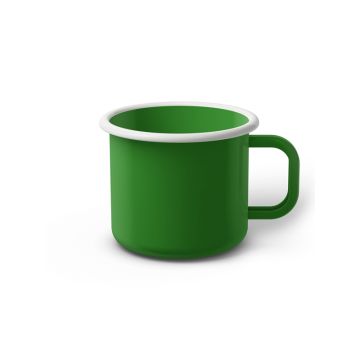 Emaille Tasse 7 cm weißer Rand, Innen- und Außenfarbe gleich, (Cappuccinotasse)