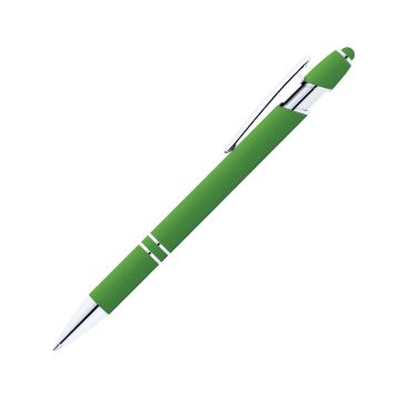 Alpha Rainbow Soft Touch Kugelschreiber mit farbigem Stylus grün