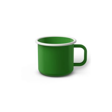 Emaille Tasse 6 cm weißer Rand, Innen- und Außenfarbe gleich, (Kaffeetasse)