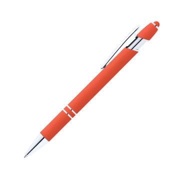 Alpha Rainbow Soft Touch Kugelschreiber mit farbigem Stylus orange
