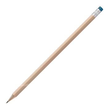 Bleistift rund natur mit Radierer, FSC light_blue