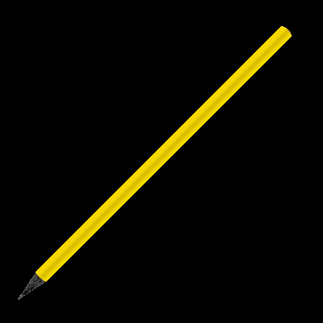 Designbleistift rund schwarz durchgefärbt farbig, FSC yellow
