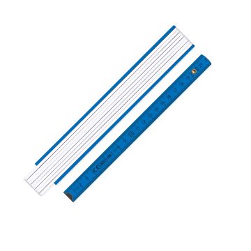 Zollstock AB410 aus Holz 2m hellblau mit Anfangsgliedern in weiß