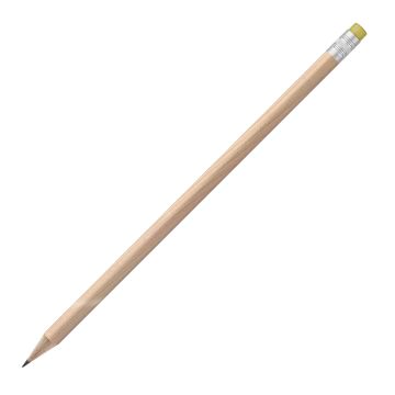 Bleistift rund natur mit Radierer, FSC beige_