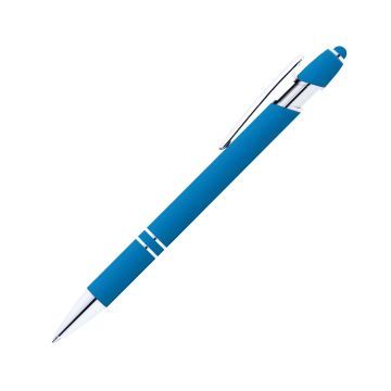 Alpha Rainbow Soft Touch Kugelschreiber mit farbigem Stylus hellblau
