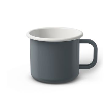 Emaille Tasse 8 cm, weißer Rand, Innenfarbe weiß, (Klassiker)