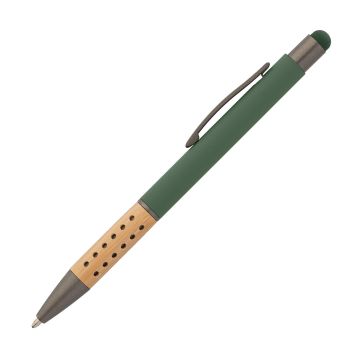Bokaj Bamboo Griff Metallkugelschreiber mit Stylus green