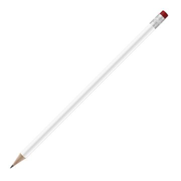 Bleistift rund weiß mit Radierer, FSC dark_red
