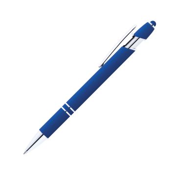 Alpha Rainbow Soft Touch Kugelschreiber mit farbigem Stylus blau