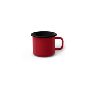 Emaille Tasse 5 cm, schwarzer Rand, Innenfarbe schwarz, (Espressotasse)