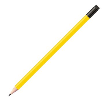 Staedtler Bleistift gelb, rund mit schwarzer Zwinge und schwarzem Radiertip