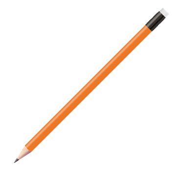 Staedtler Bleistift orange, rund mit Zwinge und Radiertip