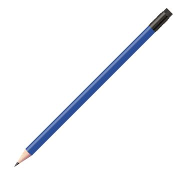 Staedtler Bleistift blau, rund mit schwarzer Zwinge und schwarzem Radiertip