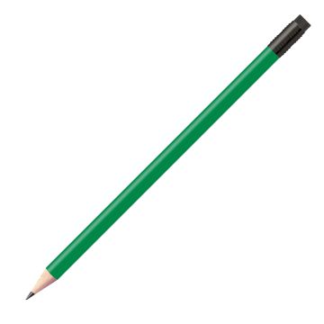Staedtler Bleistift dunkelgrün, rund mit schwarzer Zwinge und schwarzem Radiertip