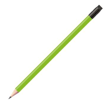 Staedtler Bleistift hellgrün, rund mit schwarzer Zwinge und schwarzem Radiertip