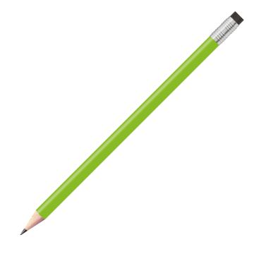 Staedtler Bleistift hellgrün, rund mit Zwinge und Radiertip