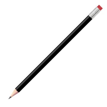 Staedtler Bleistift schwarz, rund mit Zwinge und Radiertip