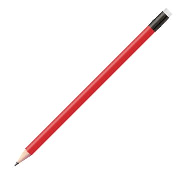 Staedtler Bleistift rot metallic, rund mit Zwinge und Radiertip
