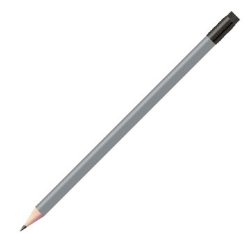 Staedtler Bleistift silber, rund mit schwarzer Zwinge und schwarzem Radiertip