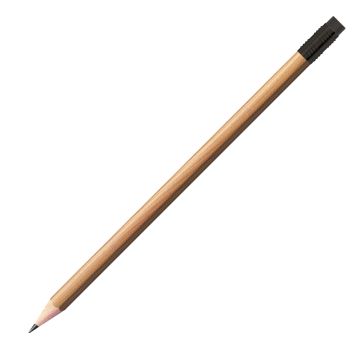 Staedtler Bleistift natur, rund mit schwarzer Zwinge und schwarzer Radiertip