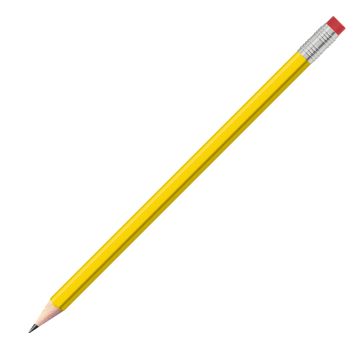 Staedtler Bleistift gelb, eckig mit Zwinge und Radiertip