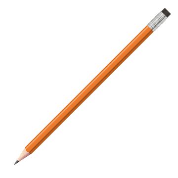 Staedtler Bleistift orange, eckig mit Zwinge und Radiertip