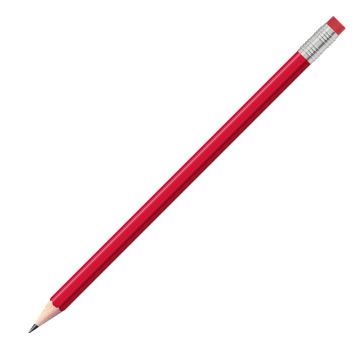 Staedtler Bleistift rot, eckig mit Zwinge und Radiertip
