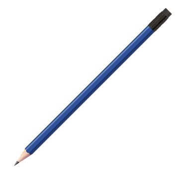 Staedtler Bleistift blau eckig mit schwarzer Zwinge und schwarzem Radiertip