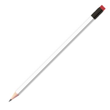 Staedtler Bleistift weiß, eckig mit Zwinge und Radiertip