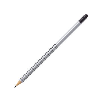 Faber-Castell GRIP 2001 Bleistift mit Radiertip in silber
