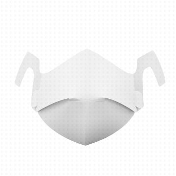 Pappmaske, Mund-Nasen-Masken Abdeckung faltbar, weiß, unbedruckt