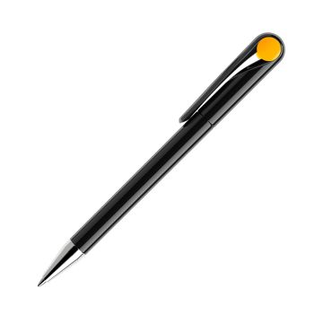 Prodir DS1 TPC Twist Kugelschreiber schwarz poliert mit Metallspitze und farbigem Punkt