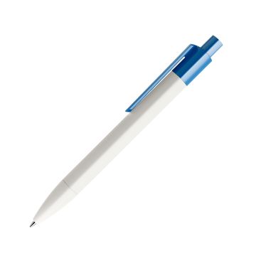 Prodir DS4 PMM Push Kugelschreiber weiß matt mit farbigem Clip polished