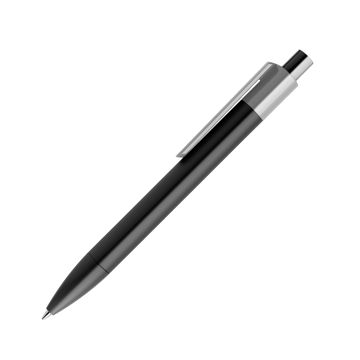 Prodir DS4 PMM Push Kugelschreiber schwarz mit farbigem Clip polished