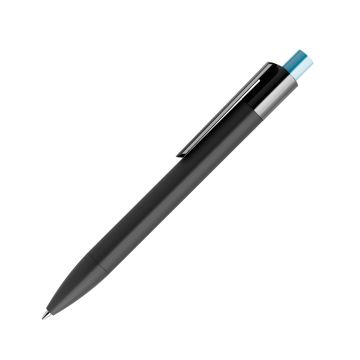 Prodir DS4 PRR Soft Touch Push Kugelschreiber schwarz mit farbigem Drücker polished