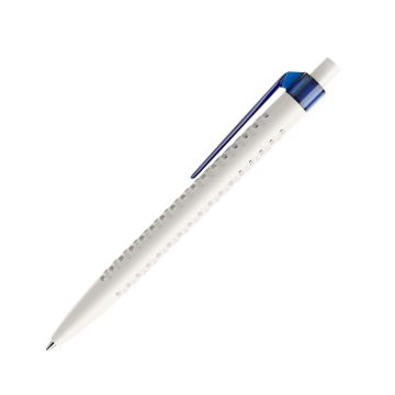 Prodir QS40 PMT Push Kugelschreiber weiß matt mit Clip Flat transparent