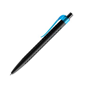 Prodir QS40 PMT Push Kugelschreiber schwarz matt mit Clip Curve transparent