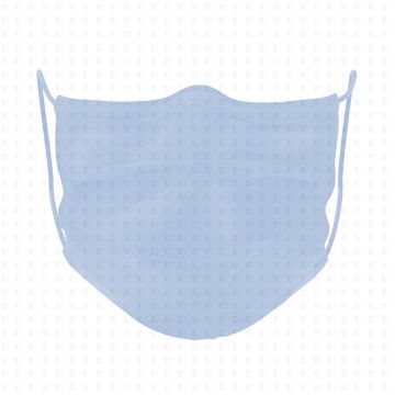 Mund-Nasen-Maske aus Baumwolle hellblau