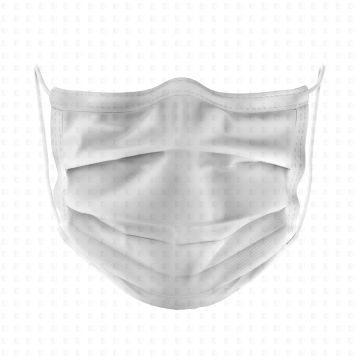 Mund-Nasen-Maske aus klinischer Baumwolle weiß