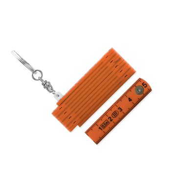 Mini Zollstock Schlüsselanhänger aus Kunststoff 0,5 m in orange