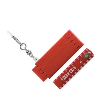 Mini Zollstock Schlüsselanhänger aus Kunststoff 0,5 m in dunkelrot